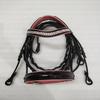 Leather Padded Comfort Bridle with Pink Color Stone & Padding Dressage Bridle .
