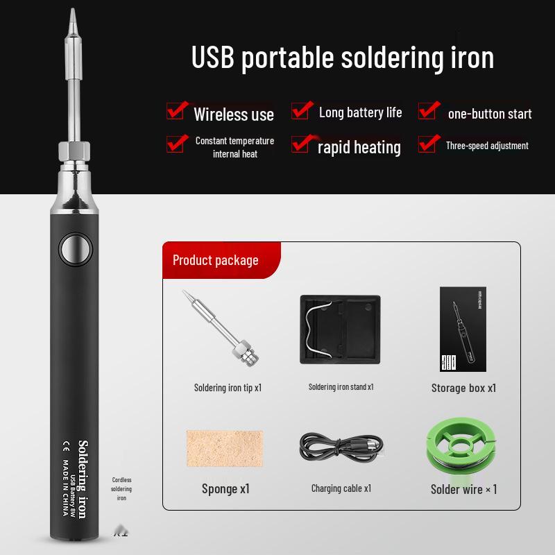 8W USB Wireless Soldering Iron Kit - Portable Electric Welding Pen for Household Use