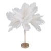 Feather Table Lamp Touch Switch USB Ostrich Feather Lamp 3 Color Dimming Desk Lamp with Gold Metal Base 30pcs Feather