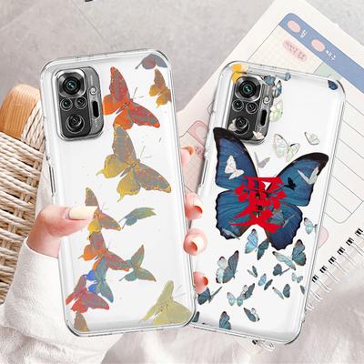 Luxuriöse bunte Schmetterling fliegende Handyhülle für Xiaomi Redmi Note 12 11E 11S 11 11T 10 10S 9 9T 9S 8 8T Pro Plus 5G Transparent