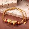 European and American retro style DIY crown love pendant bracelet stainless steel plated 18K gold bracelet