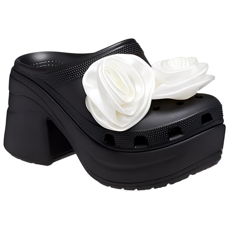 Crocs Womens Siren Rosette Clog Black 210367-001