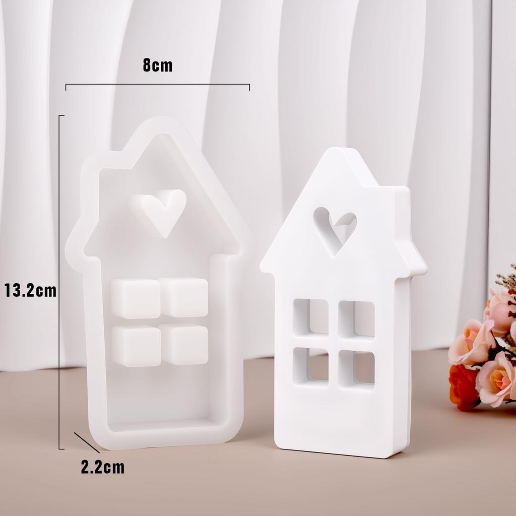 Star Heart House Silicone Molds Light Heart Houses Concrete Moulds Casting Molds Home Decoration Resin Candle Casting Mould