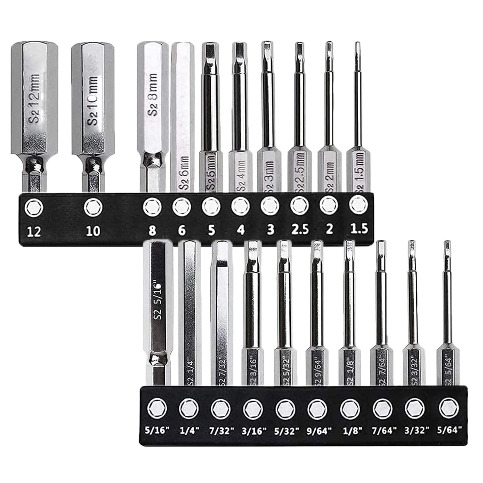 

Wolfride Impact Driver Bit Hex Shank Driver Hex Shank Precision Hex Bit for Electric Driver Bit for Magnetic 60mm Set of 20 Set, 1/4-inch Bit, 6.35mm