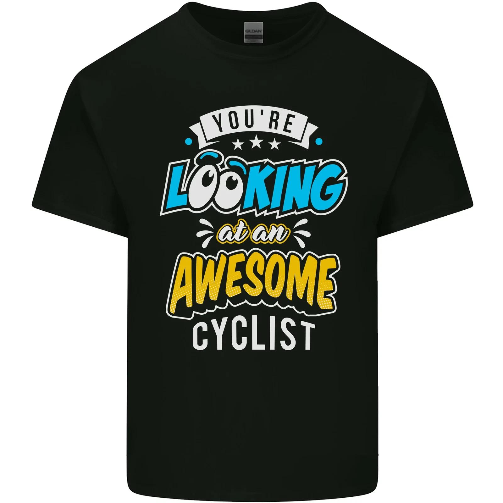 Cycling Looking at an Awesome Cyclist Kids T-Shirt Childrens XL