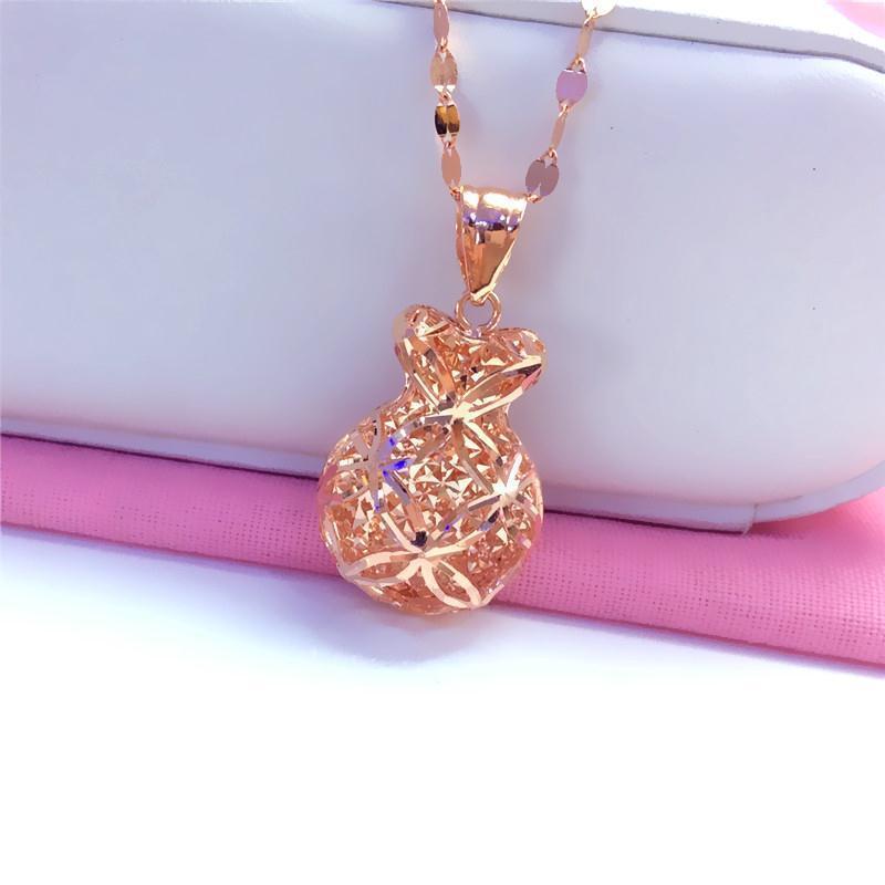 

Exquisite Purple Gold Car Flower Money Bag Pendant Fashion Temperament Rose Gold Plated Color Gold Hollow Lucky Bag Pendant Jewelry Women (single pendant)