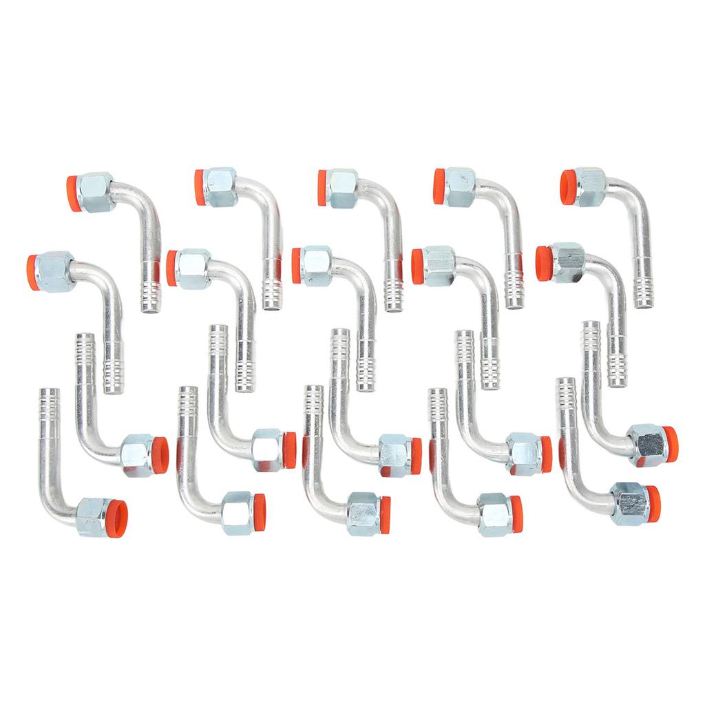 20 Pcs Barb Fitting Elbow Nut 90 Degree O Ring Female Air Conditioner Pipe Connector Adapter Joint