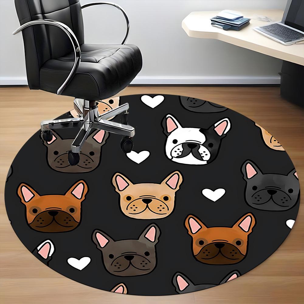 1pc French Bulldogs Chair Carpet for Office - Durable, Ideal for Chair Mats, Stylish & Functional Decorative Rug yy260130092