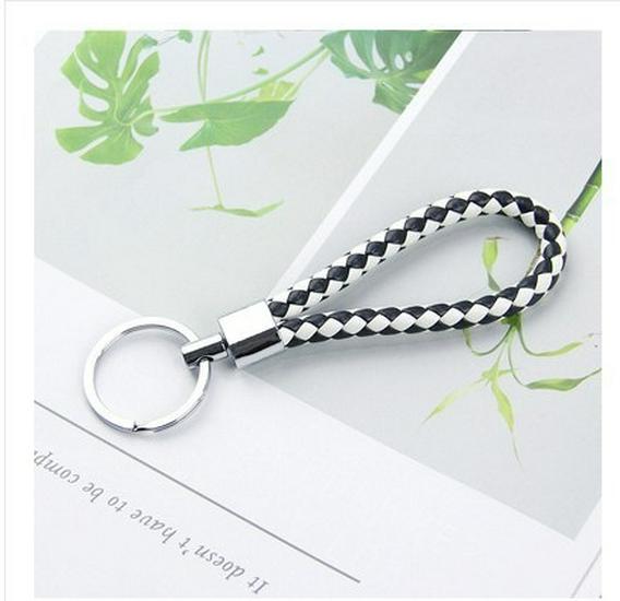 Anti-lost Number Plate Mobile Phone Braided Rope Keychain with 8-Shaped Buckle Pendant