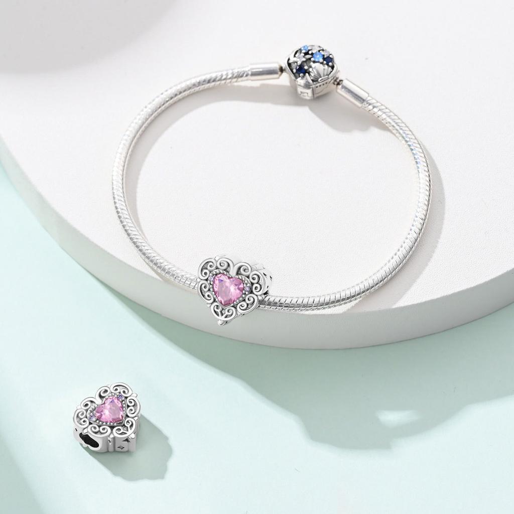 New 925 Silver Jewelry Accessories Bracelet Romantic Classical Butterfly Cross Key Pendant Beaded Bracelet