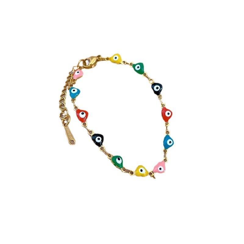 Dongmen Personalized Minimalist Style Colored Eye Chain Bracelet Female Retro Girlfriend