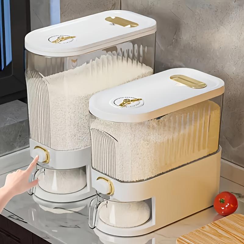 5kg/10kg Rice Dispenser - Large Pantry Storage Container with Measuring Cup & Time Markings M