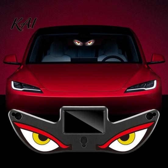 Outdoor Solar Car Lamp Devil Eyes Light Powered LED Dynamic Windshield Ambient USB-C Dual Charging Rechargeable Vehicle with Vibration And Sensor