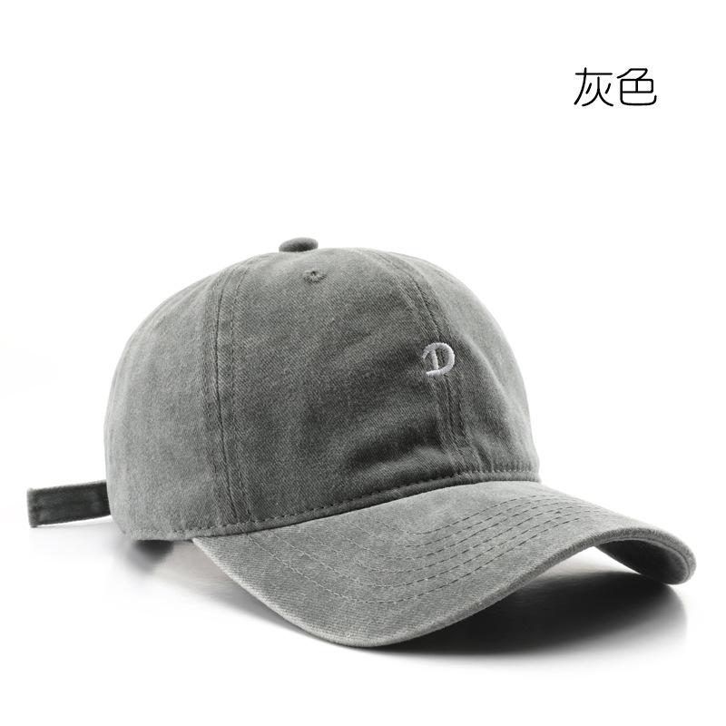 

Hat Personalized Washed Alphabet Cap Outdoor Travel Sunscreen Shade Baseball Cap сірий колір