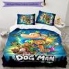 Dog Man 3pcs Bedding Set Duvet Cover Closure Includes 1 Duvet Cover & 2 Pillowcases for All Seasons Bedroom Home Dorm Decor