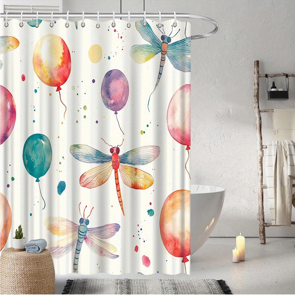 

Butterfly Shower Curtain - Flower & Insect Art Print, Suitable for All Seasons, Rustic Home Decor, Bathroom/Bathtub Decoration 90X180cm