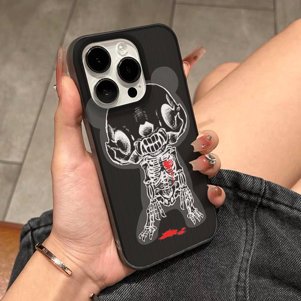 Popular Kawaii G-gloomyS Bears Corrugated Stripe Phone Case For IPhone 17 16 15 14 13 12 11 Pro Max Plus Pro Shockproof Cover