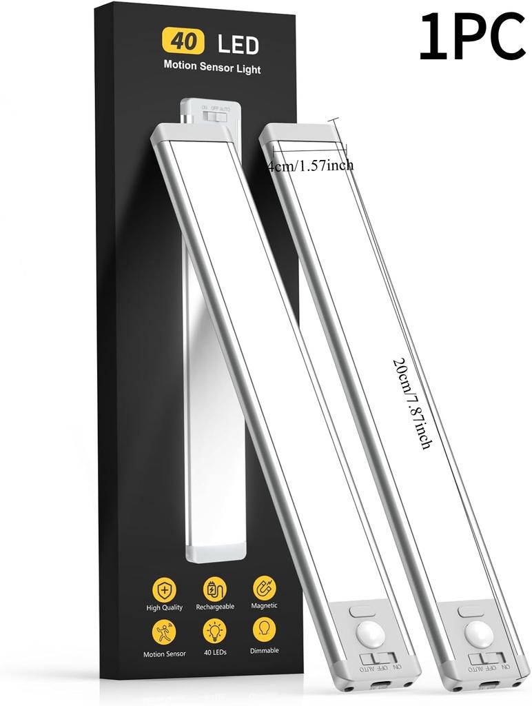 1PC Ultra-thin Intelligent Human Body Sensor Light, Night Light, Magnetic Induction Stepless Dimming LED Wardrobe Wine Cabinet Light