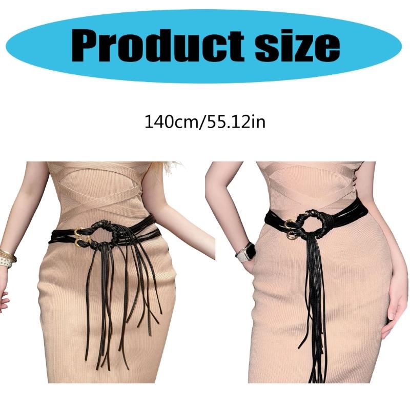 Casual Outfit Tassels Belt Traditional Styles Belt Versatiles Dress Waist Belt for Women Fashion Accessory