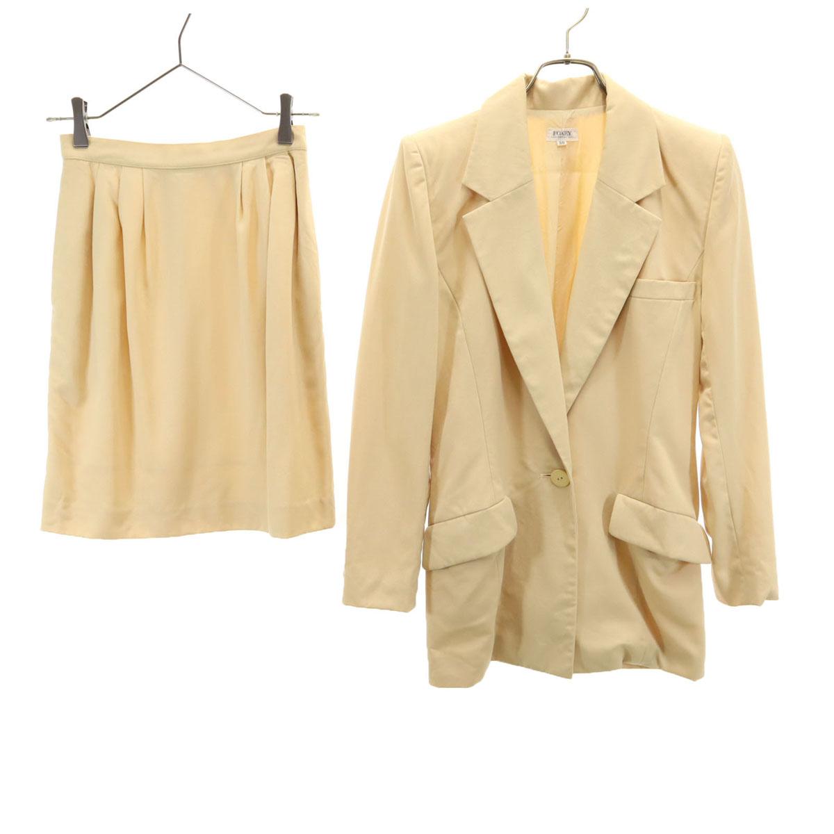 

FOXEY Сделано в Японии шерстяной юбочный костюм Сет 38 Бежевый Женский Б/У