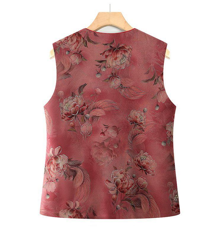 Women's Tang Suit Vest: Spring/Autumn Style for Middle-aged/Elderly, Grandma/Mother's Cardigan
