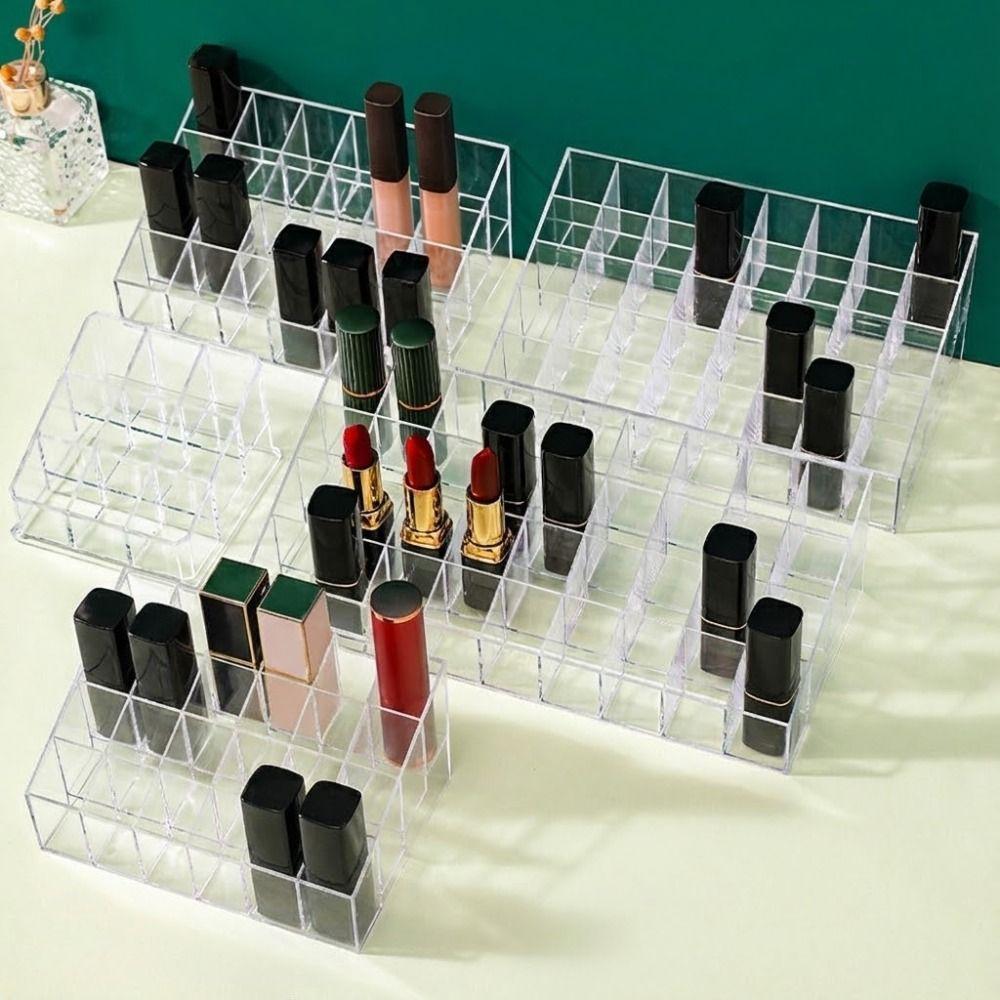 Clear Lipstick Case 9/24/36 Grid Makeup Organizer New Lipstick Storage Box  Home