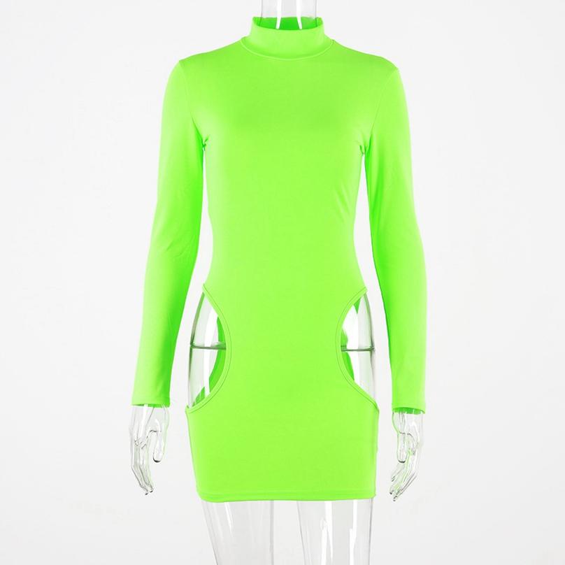 Europäischer Stil Elegantes Mode Damen Rundhalskleid Langarm Sexy Seitenschlitz Kleid