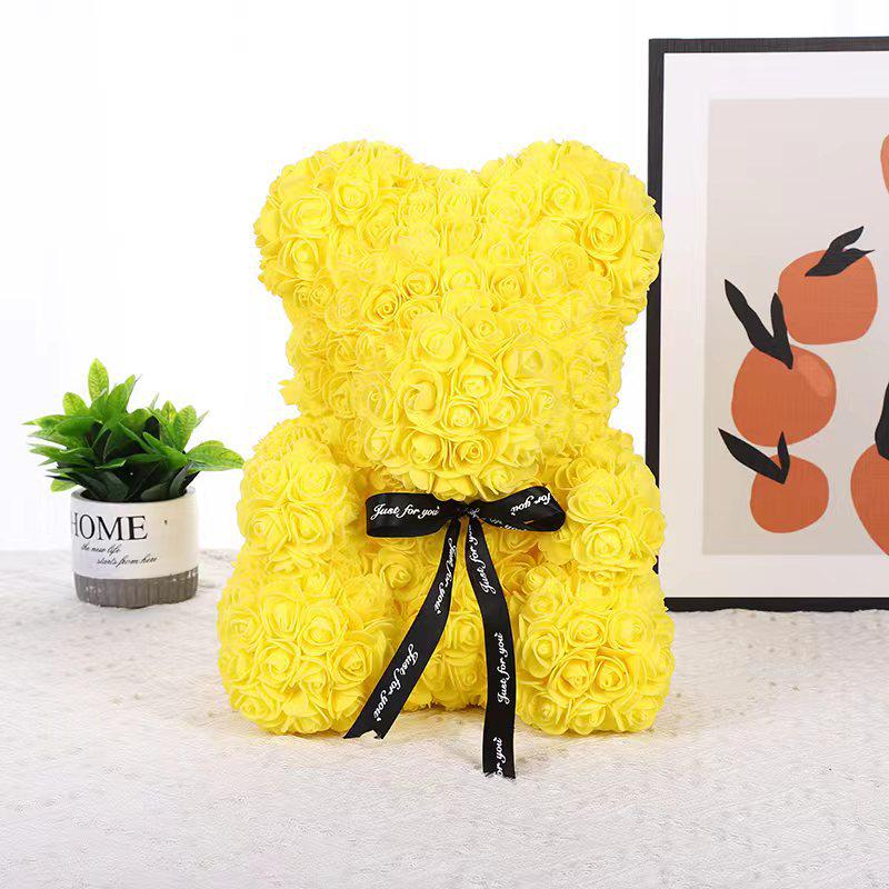 Eternal Rose Bear: Valentine's, Mother's Day & Birthday Gift, Floral Bouquet Ornament for Girlfriend.