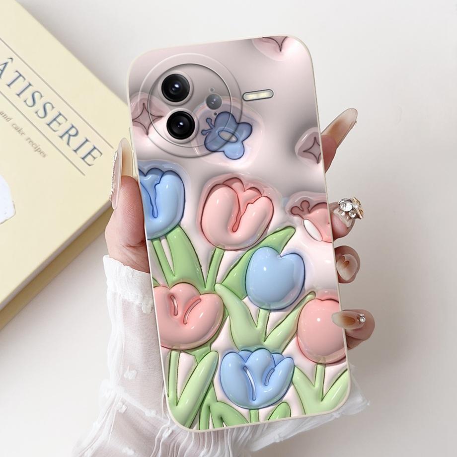Soft Slim Silicone Fundas For Xiaomi Poco F7 Pro F7 Ultra Case For Redmi K80 K80Pro Back Cover Cartoon Panda Rabbit Flowers Capa