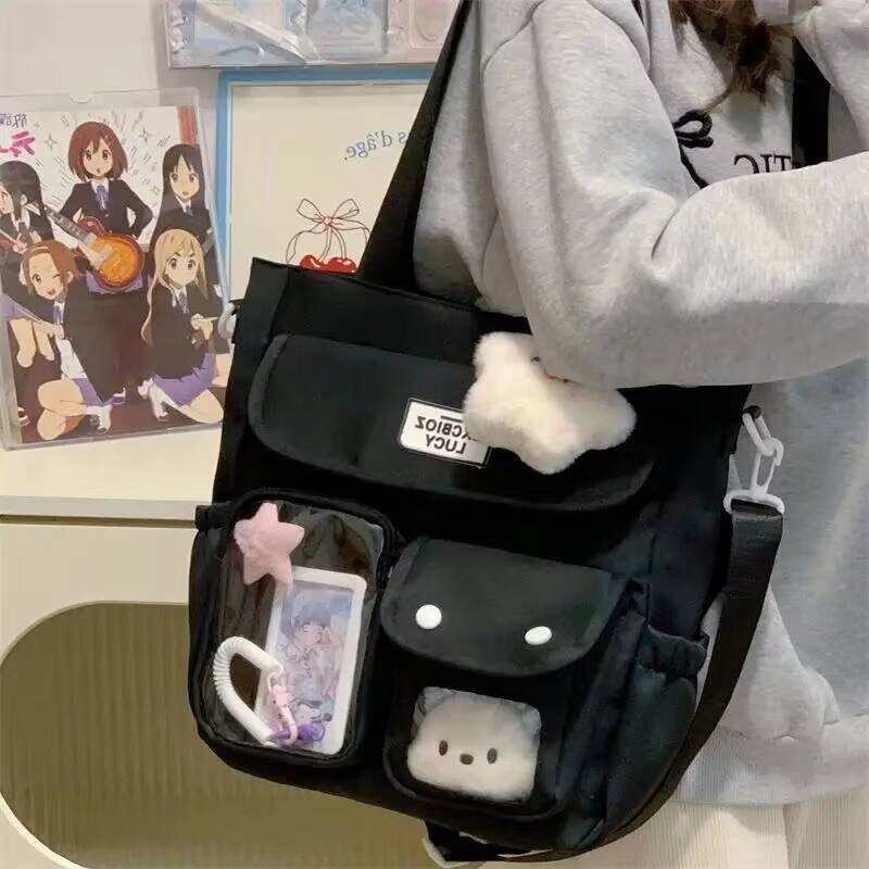 New Y2K Cute Ita Bag Large Capacity Shoulder Bag Messenger Bag Lolita Girls Transparent Crossbody Bag DIY Display Casual Handbag