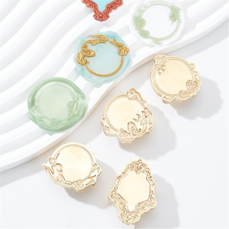 Sealings Wax Stamp Head for Envelope Invitation Card DIY Scrapbooking Flower Photo Frame Seal Stamp Head Replacement