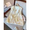 2025 New High-end Temperament Vest Short Top Gold Jacquard Spring and Autumn Vest