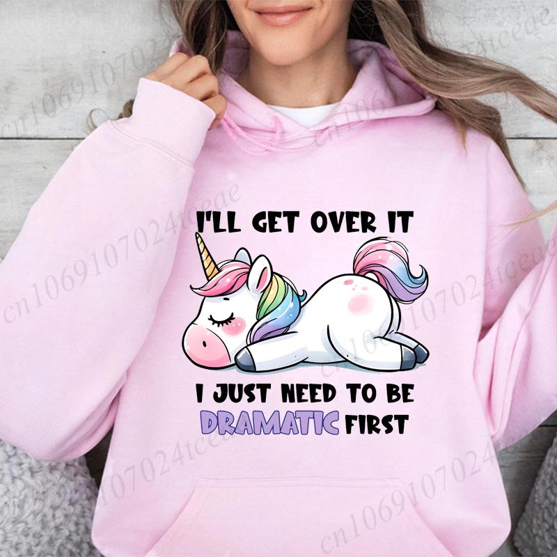 Women Hoodies Funny Unicorn Sarcastic Print Hoodie Fashion Clothing Casual Female Sweatshirts Funny Unicorn Fashion Streetwear