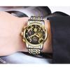 WWOOR Skeleton Watch Trendy Business Men's Watches Waterproof Fashion Quartz Men's Watches