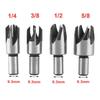 2025+ 8Pcs 5/8In 1/2In 3/8In 1/4In Wood Plug Cutter Straight and Taper Claw Drill Bit Set Woodworking Hole Saw Cutting Tool