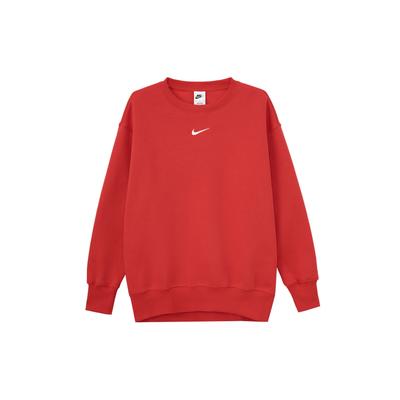 Sportswear Phoenix Fleece Solid Color Crewneck Pullover Sweatshirt Women Sweatshirt University-Red DQ5734-657