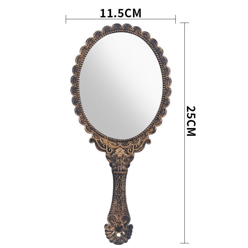 Portable Retro Makeup Mirror for Women - High-End Handheld Design, Ideal for Home or Travel