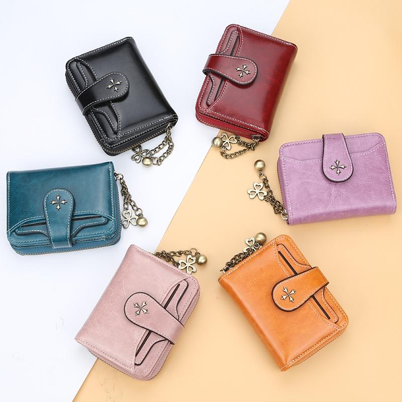 Women PU Leather Short Classic Wallet Premium Quality Card Holder Wallets for Woman Zipper Coin Purse