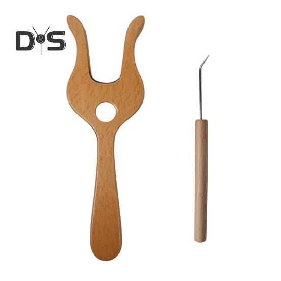 

Деревянный набор вилок для вязания Вилка для плетения со спицами Lucet Инструменты для вязания своими руками Инструменты для плетения браслетов, ожерелий wood