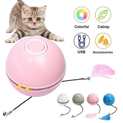 Bunte LED Smart Elektrische Katze Spielzeug Magic Roller Ball USB Interaktive Bewegung Ball Spielzeug Selbst-bewegende Wiederaufladbare Katze Spielzeug ball