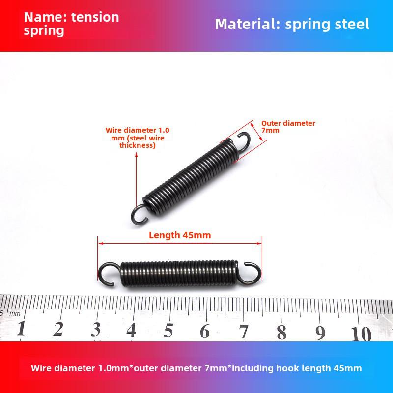 1.0mm Yellow Spring Steel Tension Spring with Hook Clamp for Mop Brake Binding Machine