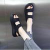 Soft Leather Platform Sandals Women's 2025 New Summer Versatile Outer Wear Roman Beach Shoes Soft Sole Non-slip Women's Sandals