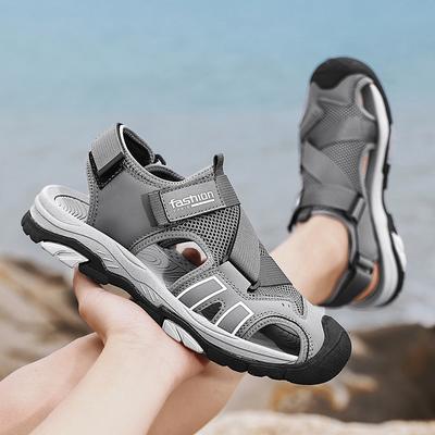 Fashion Summer New Sandals High Quality Trendy Styles Outdoor Street and Beach Walking Daily Breathable Shoes for Men Black Gray