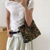 Autumn Korean Retro Leopard Print Canvas Bag, Niche and Versatile, Large Capacity Casual Single Shoulder Tote Bag