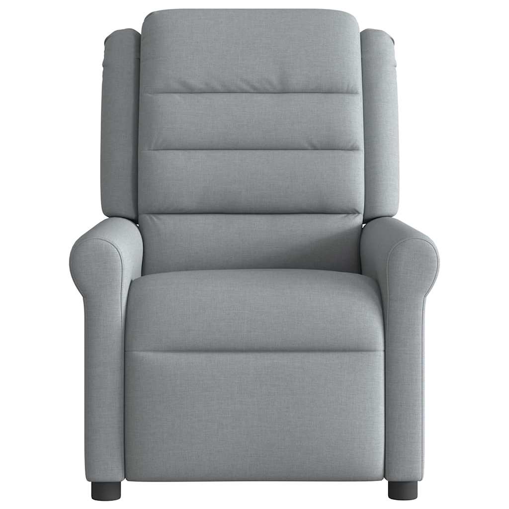 Electric Recliner Chair Light Grey Fabric