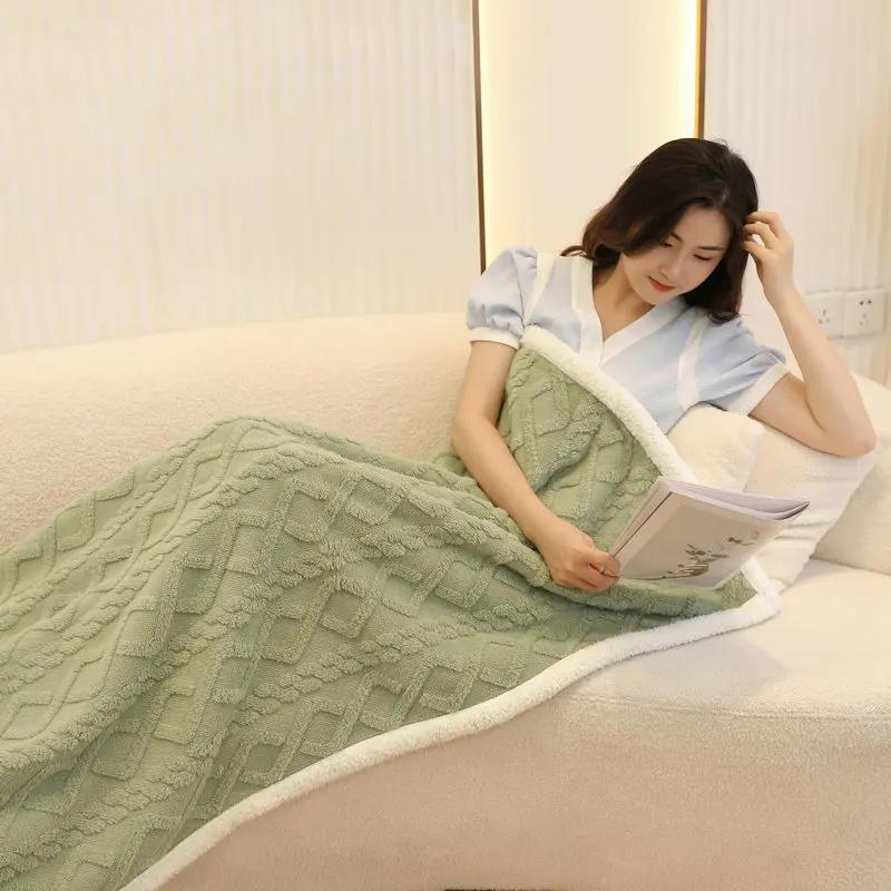 Nordic Style Tafuru Shawl Winter Blanket Office Lunch Wool Knee Blanket Home Sofa Air Conditioning Multifunction Field Camping