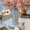 Konstnärlig keramikförvaringsburk Porslinsvas för blomsterarrangemang Elegant ingefärskruka med lock Bröllopsfester Dekorationer