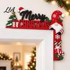 Wooden Door Frame Decor Christmas Corner Decor, Festive Gnome/Gingerbread House/Letter Sign, No Seasonal Art Drill Topper for Home Holiday Interior
