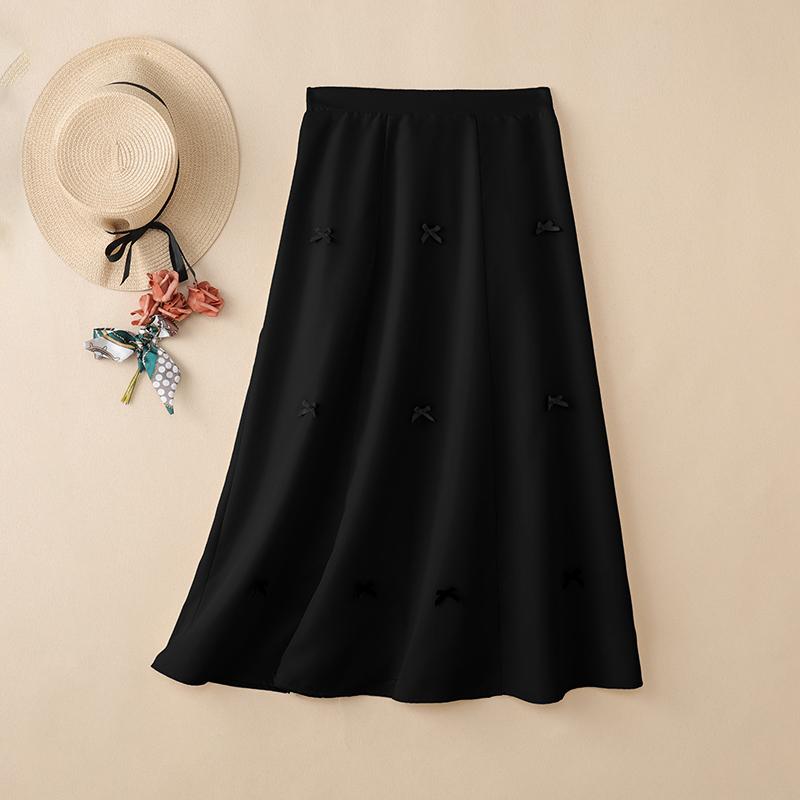 

ZANZEA Women Casual Elastic Waist Loose Print Midi Skirts M чёрный