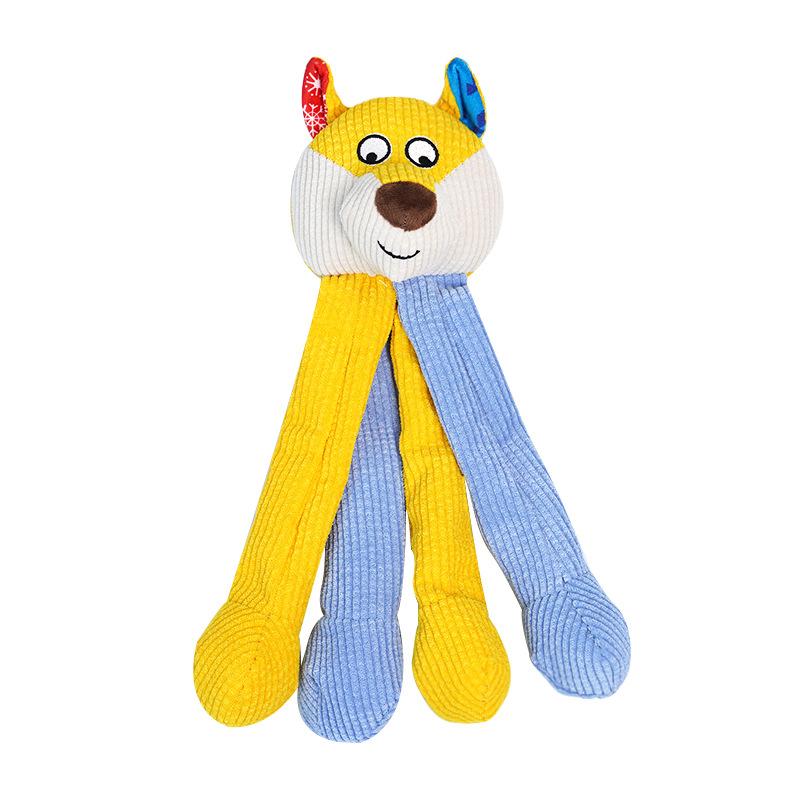 

Cute Fox Long Legs Plush Squeaky Dog Toy, Durable Corduroy Chew Toy for Puppies, Interactive Pet Toy жёлтый